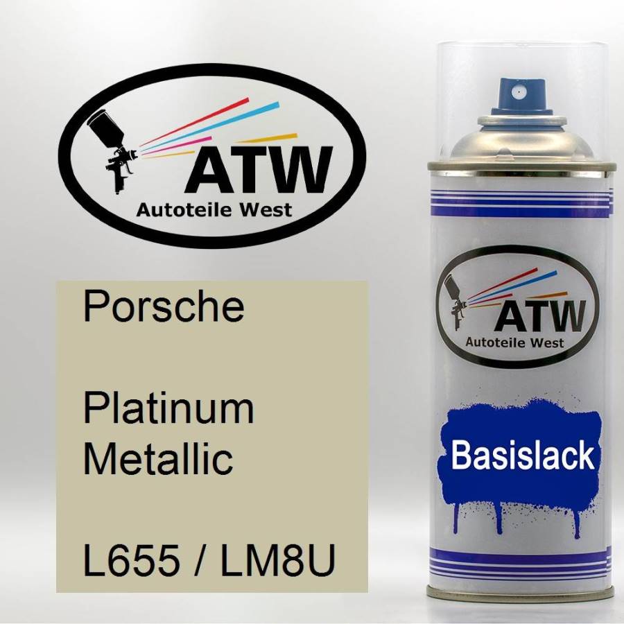 Porsche, Platinum Metallic, L655 / LM8U: 400ml Sprühdose, von ATW Autoteile West.